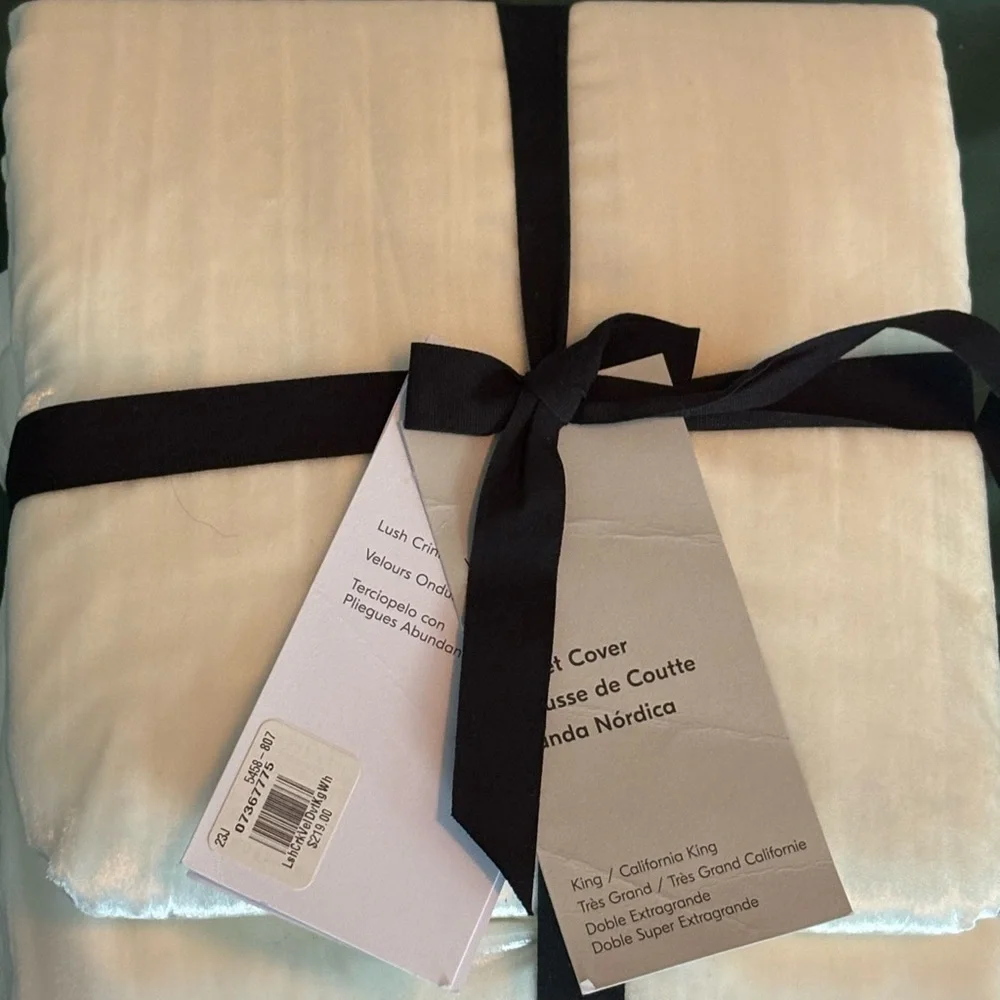 West Elm King Velvet Duvet Cover- new in packaging